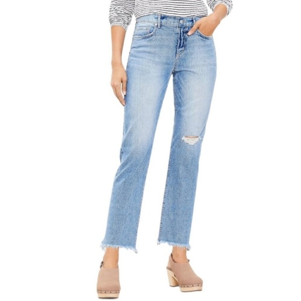Loft Curvy High Rise Straight Crop Jeans Size 32 - Picture 1 of 13